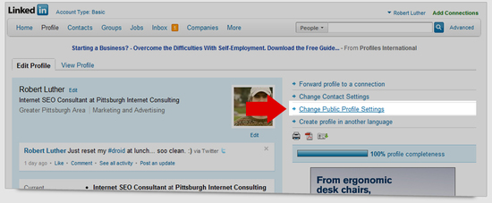 Set profile to public