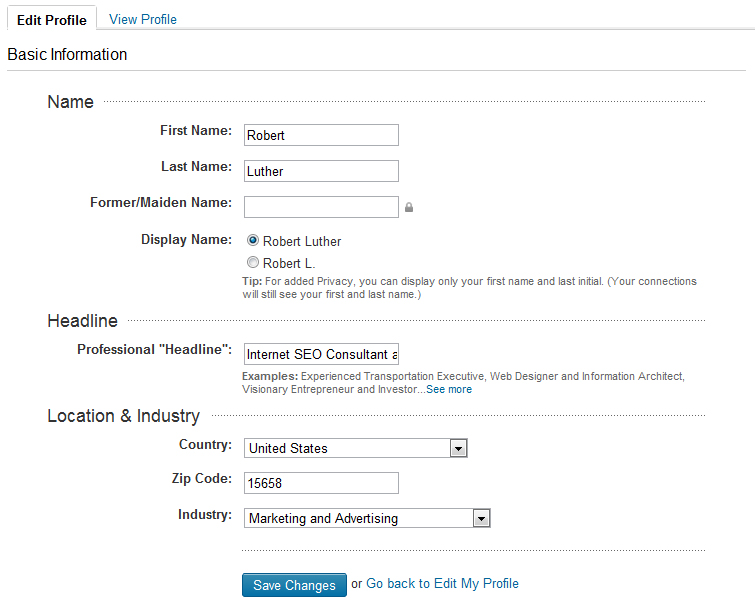 SEO your linkedin headline