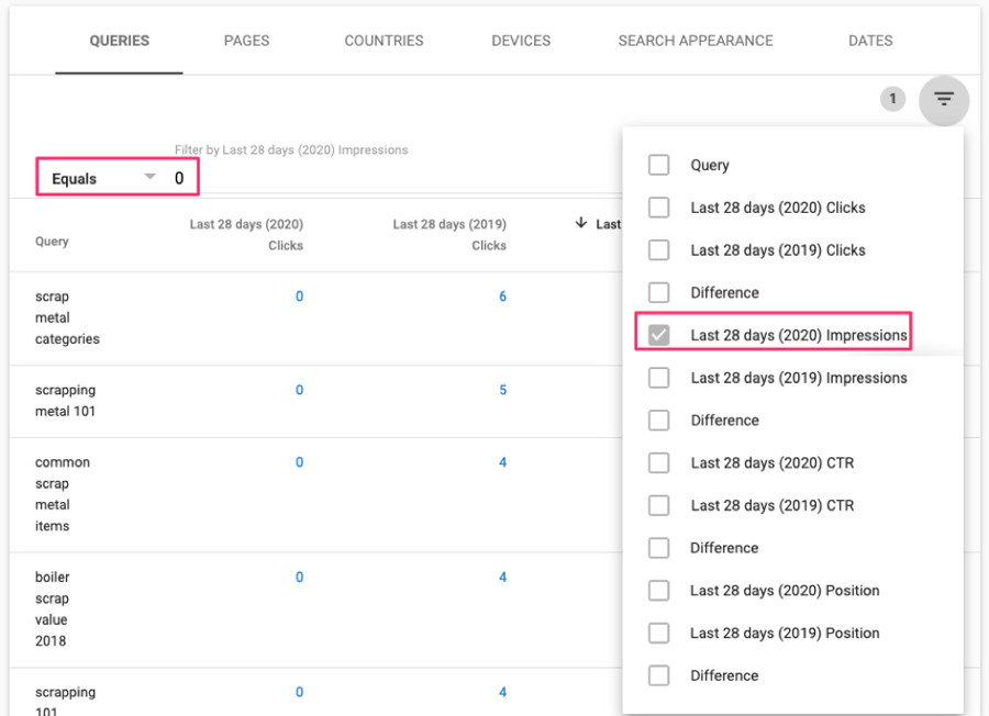 Filter GSC Search Query Performance Report