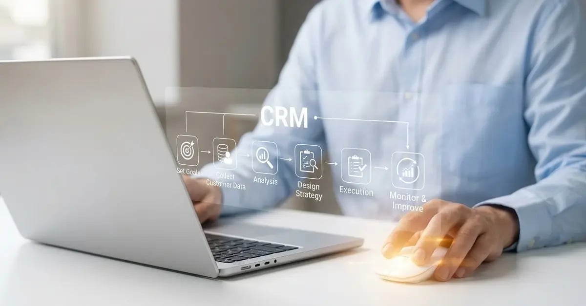 CRM workflow automation diagram