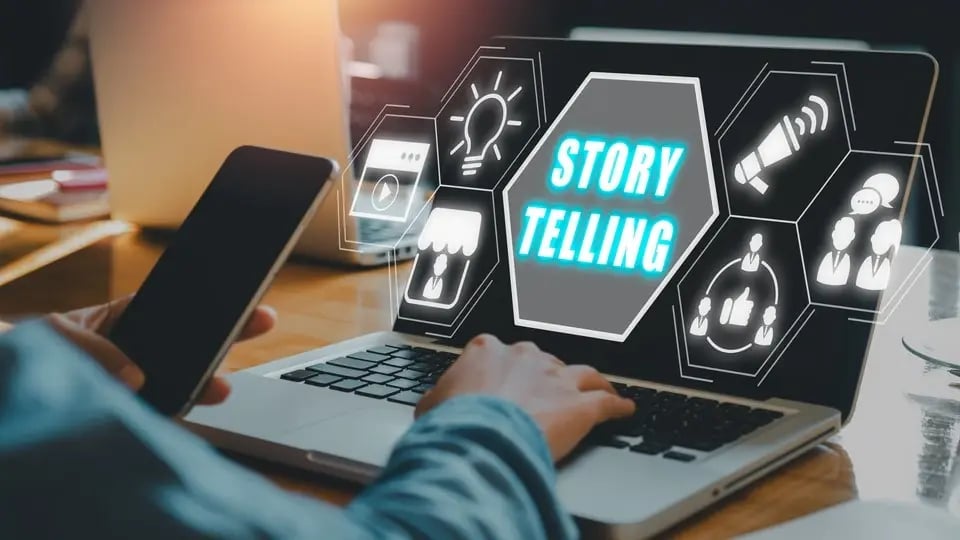 Business storytelling concept representing customer advocacy