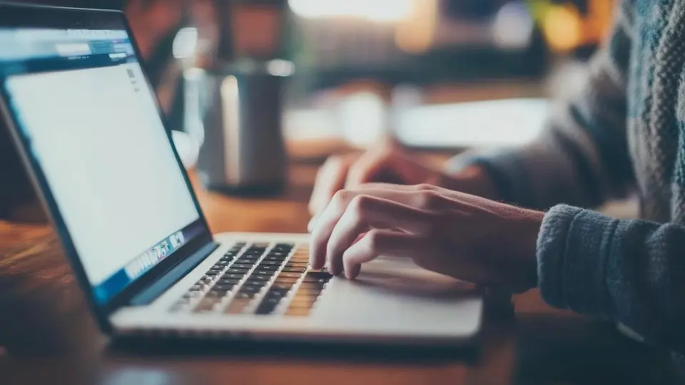 Marketer conducting keyword research